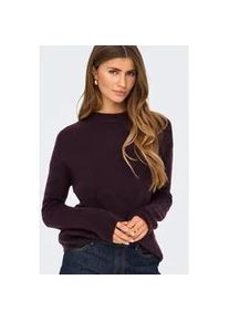 Strickpullover Only "ONLCAMILLA O-NECK L/S PULLOVER KNT", Damen, Gr. S, rot (winetasting detail:melange), Strick, Obermaterial: 74% Polyacryl, 24% Polyester, 2% Elasthan, meliert, regular fit normal, Rundhals, Rippb&uuml;ndchen, Pullover Strickpullover, Materialmix, regular fit