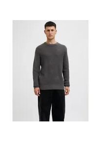 Jack & Jones Strickpullover JACK & JONES "JJGLOBAL KNIT CREW NECK", Herren, Gr. S, asphalt, Strick, Obermaterial: 67% Polyacryl, 33% Baumwolle, unifarben, regular fit, Rundhals, Pullover Strickpullover