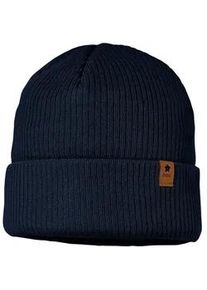 Beanie MaxiMo, Jungen, Gr. 51, blau (navy), Fleece, Baumwolle, unifarben, M&uuml;tzen Beanie, aus Baumwolle, w&auml;rmend, gef&uuml;ttert, unifarben