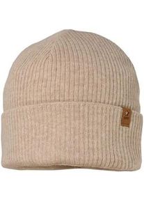 Beanie MaxiMo, Jungen, Gr. 55, beige (beigemeliert), Fleece, Baumwolle, unifarben, M&uuml;tzen Beanie, aus Baumwolle, w&auml;rmend, gef&uuml;ttert, unifarben