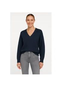 V&eacute;ro Moda Strickpullover VERO MODA "VMBOOM STRUCTURE LS V-NECK PULLOVER BOO", Damen, Gr. XS, blau (navy blazer detail:melange), Strick, Obermaterial: 85% Polyester, 7% Polyacryl, 5% Wolle, 3% Elasthan, meliert, regular fit, V-Ausschnitt, Rippstrickb&uuml;ndchen, Pullover Strickpullover