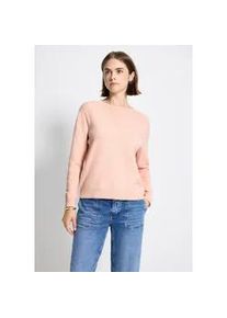 Strickpullover STREET ONE STUDIO, Damen, Gr. 44, peachy blush meliert, Stoff, 30% Polyester, 29% Polyacryl, 21% Viskose, 20% Nylon, unifarben, regular fit normal, Rundhals, B&uuml;ndchen, Pullover Strickpullover, aus softem Materialmix
