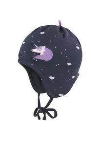 Strickm&uuml;tze MaxiMo, M&auml;dchen, Gr. 47, blau (navy, chive blossom), Strick, Baumwolle, mehrfarbig, M&uuml;tzen Strickm&uuml;tze, Baumwolle, gef&uuml;ttert, zum Binden