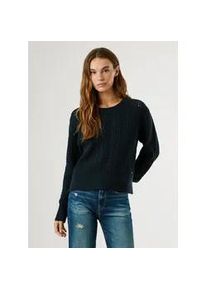 Strickpullover Pepe Jeans "CANDIDE", Damen, Gr. XS, blau (dulwich blau), Strick, Obermaterial: 60% Baumwolle, 40% Polyacryl, unifarben, Rundhals, Strickb&uuml;ndchen, Pullover Strickpullover, mit Lochmuster