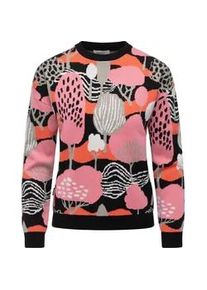 Rundhalspullover Ragwear "Treenara", Damen, Gr. S (36), schwarz, Material: 50% Viskose, 28% Polyester, 22% Nylon, gerade h&uuml;ftbedeckend, Rundhals, &Auml;rmel ohne &Auml;rmelschlitz Strickb&uuml;ndchen, Pullover Rundhalspullover, Pullover in modischem Print