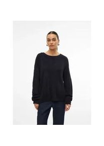 V&eacute;ro Moda Strickpullover VERO MODA "VMPUFF LS O-NECK PULLOVER BOO", Damen, Gr. XS, schwarz, Strick, Obermaterial: 56% Nylon, 44% Polyacryl, unifarben, regular fit normal, Rundhals, Rippstrickb&uuml;ndchen, Pullover Strickpullover