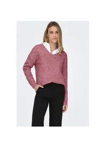 V-Ausschnitt-Pullover Only "ONLCAMILLA V-NECK L/S PULLOVER KNT NOOS", Damen, Gr. XS, renaissance rose detail:melange, Strick, Obermaterial: 74% Polyacryl, 24% Polyester, 2% Elasthan, meliert, regular fit normal, V-Ausschnitt, Strickb&uuml;ndchen, Pullover, Materialmix, regular fit