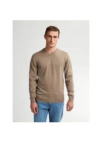 V-Ausschnitt-Pullover PETROL INDUSTRIES "V-Neck Basi", Herren, Gr. XXL, oak, Strick, Obermaterial: 50% Baumwolle, 50% Polyacryl, unifarben, regular fit normal, V-Ausschnitt, B&uuml;ndchen, Pullover, Materialmix mit Baumwollanteil