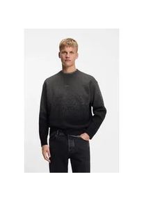 Jacquardpullover BOSS ORANGE "Kalbrush", Herren, Gr. 3XL, schwarz001, Strick, Obermaterial: 90% Schurwolle, 10% Yak, unifarben, relaxed fit normal, Rundhals, B&uuml;ndchen, Pullover, Rundhalsausschnitt, Relaxed Fit, Jacquard-Strick mit Farbverlauf