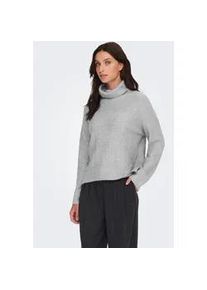 Rollkragenpullover Only "ONLARIZONA LS SEQUINS ROLLNECK PULL KNT", Damen, Gr. S, light grau melange detail:silber sequins, Strick, Obermaterial: 58% Polyacryl, 23% Nylon, 12% Polyester, 5% metallisierte Fasern, 2% Elasthan, meliert, regular fit, Pullover Rollkragenpullover