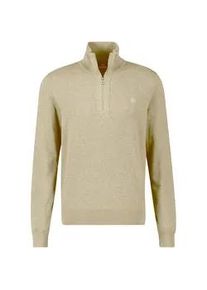 Troyer Lerros, Herren, Gr. L, tender beige melange, Strick, Obermaterial: 100% Baumwolle, meliert, regular fit normal, ohne Ausschnitt, Rippb&uuml;ndchen, Pullover Troyer, mit Logo Stickerei