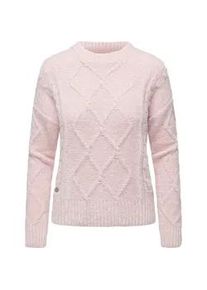 Strickpullover Ragwear "Jannina", Damen, Gr. XL (42), hellrosa, Material: 100% Polyester, gerade h&uuml;ftbedeckend, Rundhals, &Auml;rmel ohne &Auml;rmelschlitz Rippb&uuml;ndchen, Pullover Strickpullover, Gestrickter gemusterter Pullover