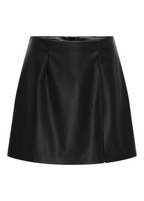 Lederimitatrock Only "ONLELINA FAUX LEATHER SKIRT OTW", Damen, Gr. L, schwarz, Web, Obermaterial: 100% Polyester, unifarben, kurz, R&ouml;cke Lederimitatrock