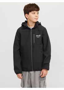 Jack & Jones Softshelljacke JACK & JONES JUNIOR "JJTHEO wasserabweisend und pflegeleicht f&uuml;r Alltag", Jungen, Gr. 164, schwarz, Web, Obermaterial: 100% Polyester, unifarben, regular fit normal, eingefasste Kante, Jacken Softshelljacke, Polyester, regular fit