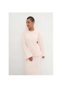 Strickpullover bonprix, Damen, Gr. 40/42 (M), rosa (zartrosa, wollwei&szlig; meliert), Obermaterial: 100% Polyester, oversize, Pullover Strickpullover, aus Polyester, mit Stehkragen, Oversize-Passform, feiner Rippstrick