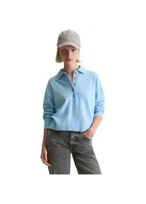 Marc O'Polo Strickpullover MARC O'POLO DENIM "aus Soft Cotton Stretch", Damen, Gr. L, light blau melange, Obermaterial: 58% Baumwolle, 25% Polyamid, 17% Polyester, unifarben, Pullover Strickpullover