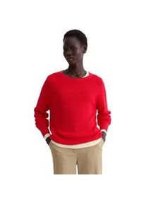 Marc O'Polo Strickpullover MARC O'POLO "aus Heavy-Weight-Organic-Cotton", Damen, Gr. M, bright rot, Obermaterial: 100% Baumwolle, unifarben, Rundhals, Pullover Strickpullover