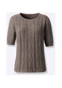 Strickpullover Inspirationen "Baumwoll-Pullover", Damen, Gr. 38, taupe, 100% Baumwolle, unifarben, Pullover Strickpullover