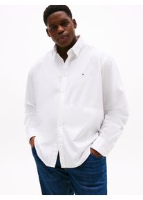 Tommy Hilfiger Big & Tall Langarmhemd "BT-FLEX POPLIN SOLID", Herren, Gr. 5XL, N-Gr, wei&szlig;, Web, Obermaterial: 100% Baumwolle, TOMMY HILFIGER BIG & TALL, klassisch normal, Rundhals, eingesetzt,&Auml;rmel mit &Auml;rmelschlitz Manschette mit Kn&ouml;pfen, Hemden Langarmhemd, Gro&szlig;e Gr&ouml;&szlig;en, regular fit