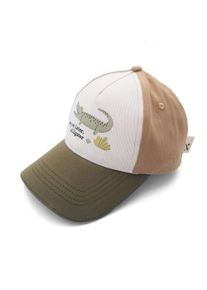 Baseball Cap MaxiMo, Jungen, Gr. 53/55, wollwei&szlig;, tee, Canvas, Baumwolle, Caps Baseball Cap, Motiv Krokodil, Basecap, 5-Panel, Klettverschluss, Jungen