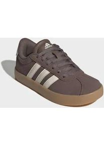 Sneaker Adidas SPORTSWEAR "VL COURT 3.0", M&auml;dchen, Gr. 32, earth strata, chalk wei&szlig;, gum 3, Leder, Synthetik, Schuhe Sneaker, inspiriert vom Design des Adidas samba, f&uuml;r Kinder & Jugendliche