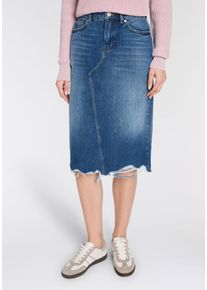 Jeansrock HUGO BLUE "Gadele", Damen, Gr. M (38), medium blau 422, Denim/Jeans, Obermaterial: 100% Baumwolle, unifarben, kniebedeckend, R&ouml;cke Jeansrock, Mid Rise, in Midi-L&auml;nge