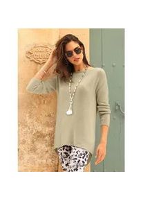 Strickpullover Heine "Pullover", Damen, Gr. 34, sand, meliert, 50% Baumwolle, 50% Polyacryl, unifarben, Pullover Strickpullover