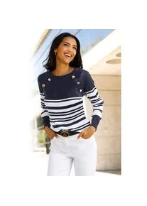 Streifenpullover Classic Basics "Ringel-Pullover", Damen, Gr. 42, marine, wei&szlig;, geringelt, 100% Polyacryl, gemustert, gestreift, mehrfarbig, Pullover Streifenpullover