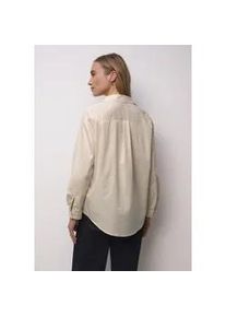 Langarmbluse Street One, Damen, Gr. 40, cotton beige, Web, 79% Baumwolle, 19% Polyamid, 2% Elasthan, gestreift, regular fit lang, V-Ausschnitt, B&uuml;ndchen, Blusen, mit Turn-Up Funktion