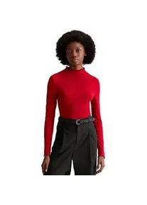 Marc O'Polo Langarmshirt MARC O'POLO DENIM "aus Lyocell-Stretch-Jersey", Damen, Gr. S, rot mulberry, Obermaterial: 95% Lyocell, 5% Elasthan, gestreift, Basic, slim fit, Babylock, Shirts Langarmshirt