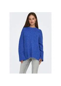 Rundhalspullover Only "ONLMAGGIE LIFE LS LOOSE ONEK CC KNT", Damen, Gr. L, surf the web detail:melange, Strick, Obermaterial: 70% Polyester, 21% Nylon, 8% Wolle, 1% Elasthan, meliert, regular fit, Rundhals, Rippb&uuml;ndchen, Pullover Rundhalspullover