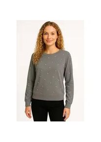 V&eacute;ro Moda Rundhalspullover VERO MODA "VMGLORY PEARL LS O-NECK PULLOVER BOO", Damen, Gr. M, grau (medium grau melange), Strick, Obermaterial: 80% Viskose, 20% Nylon, unifarben, regular fit, Rundhals, Rippstrickb&uuml;ndchen, Pullover Rundhalspullover
