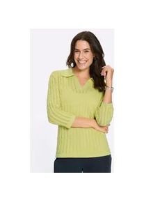 Polokragenpullover Inspirationen "Polopullover", Damen, Gr. 50, pistazie, 100% Baumwolle, unifarben, Pullover