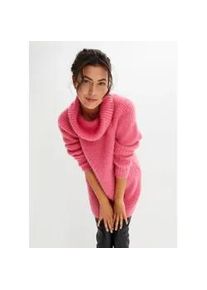 Rollkragenpullover bonprix, Damen, Gr. 36/38 (S), rosa (pink), Obermaterial: 100% Polyester, l&auml;ssig geschnitten, Pullover Rollkragenpullover, aus Polyester, mit Rollkragen, l&auml;ssige Passform