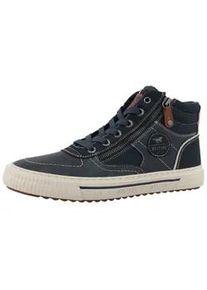 Sneaker Mustang SHOES "Masha", Herren, Gr. 49, navy, Lederimitat, Basic, Schuhe Sneaker, High Top Sneaker, Schn&uuml;rboots mit Rei&szlig;verschluss