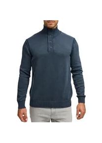 Strickpullover INDICODE "INNiels 1&frasl;2 Placket", Herren, Gr. XXL, sky captain, Strick, Obermaterial: 100% Baumwolle, unifarben, regular fit, Pullover Strickpullover