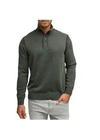 Strickpullover INDICODE "INNiels 1&frasl;2 Placket", Herren, Gr. L, raven, Strick, Obermaterial: 100% Baumwolle, unifarben, regular fit, Pullover Strickpullover