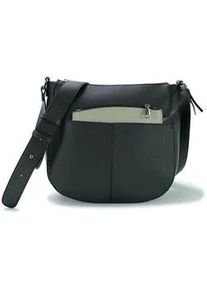 Schultertasche Harpa "CLAUDIA", Damen, Gr. B/H/T: 9cm x 29cm x 35cm, schwarz, Lederimitat, mehrfarbig, Taschen Schultertasche, inklusive kleiner Kosmetiktasche
