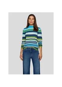 Strickpullover Rabe "Pullover", Damen, Gr. 48, gr&uuml;n, 46%Modal, 40%Polyacryl, 14%Polyamid, geringelt, tailliert, gerader Abschluss, Pullover Strickpullover