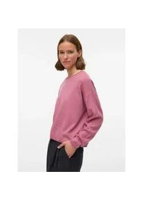 V&eacute;ro Moda Strickpullover VERO MODA "VMEXCITING PLAIN LS O-NK ROLL PULLOV BOO", Damen, Gr. XS, holly berry detail:melange, Strick, Obermaterial: 72% Polyester, 18% Polyacryl, 10% Nylon, meliert, regular fit normal, Rundhals, Pullover Strickpullover