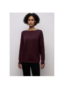 Rundhalspullover Street One, Damen, Gr. 44, jazz berry, Strick, Obermaterial: 37% Baumwolle, 34% Polyacryl, 26% Polyester, 3% Elasthan, unifarben, regular fit normal, Rundhals, Rippb&uuml;ndchen, Pullover Rundhalspullover, mit Rippb&uuml;ndchen