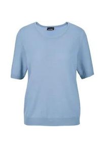 Strickpullover GOLDNER "Kurzgr&ouml;&szlig;e Strickpullover", Damen, Gr. 21, blau (t&uuml;rkis), Obermaterial: 100% Schurwolle WV., Basic, normal, Rippe, Pullover Strickpullover, Rippenb&uuml;ndchen