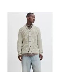 Jack & Jones Strickpullover JACK & JONES "JJPAUL KNIT SHAWL CARDIGAN", Herren, Gr. S, wei&szlig; melange, Strick, Obermaterial: 82% Polyacryl, 18% Baumwolle, meliert, regular fit normal, Pullover Strickpullover
