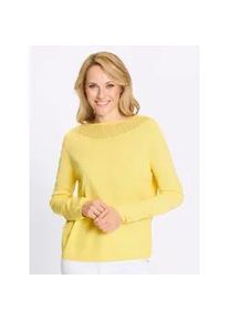 Strickpullover Classic Basics "Langarm-Pullover", Damen, Gr. 56, zitrone, 100% Polyacryl, unifarben, Pullover Strickpullover
