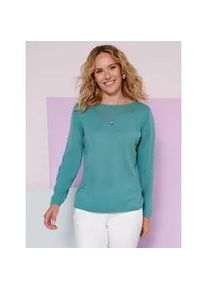 Strickpullover Classic Basics "Langarm-Pullover", Damen, Gr. 56, ozean, 100% Polyacryl, unifarben, Pullover Strickpullover