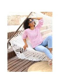 Ajourpullover Heine "Pullover", Damen, Gr. 40, ros&eacute;, 100% Baumwolle, unifarben, Pullover