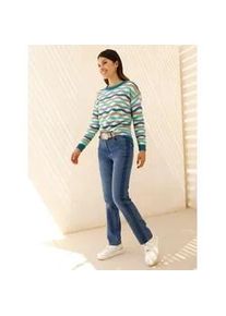 Strickpullover Classic Basics "Pullover", Damen, Gr. 40, ecru, t&uuml;rkis, gemustert, 93% Polyacryl, 4% Polyester, 3% metallisierte Fasern, gemustert, mehrfarbig, Pullover Strickpullover