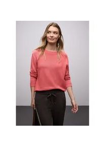 Strickpullover Street One, Damen, Gr. 40, striking coral, Strick, Obermaterial: 100% Baumwolle, unifarben, normal h&uuml;ftbedeckend, Rundhals, Flachstrickb&uuml;ndchen, Pullover Strickpullover, mit Rundhals