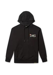 Kapuzenpullover PAS DE MONACO "Pas De Monaco FLORALE-H HOODY", Herren, Gr. S, schwarz, 80% Baumwolle, 20% Polyester, mehrfarbig, normal, ohne Ausschnitt, Pullover Kapuzenpullover