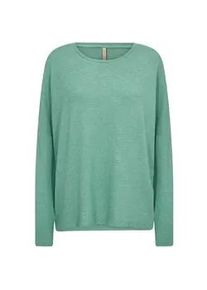 Strickpullover soyaconcept "Soya Concept Shirt SC", Damen, Gr. XXL, 97505 frosty spruce meliert, Obermaterial: 74% Viskose, 21% Polyester, 5% Elasthan, Pullover Strickpullover
